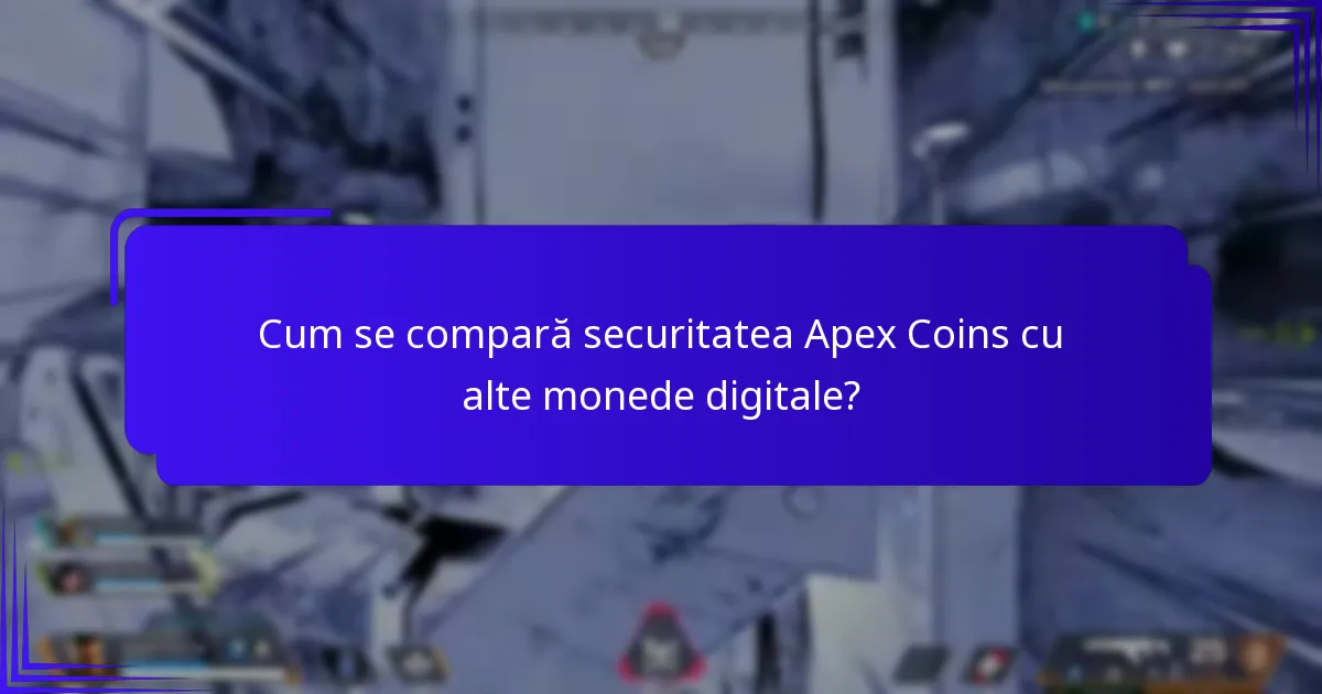 Cum se compară securitatea Apex Coins cu alte monede digitale?